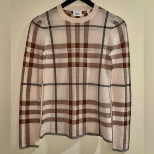 💜Burberry Check Intarsia Crewneck Sweater